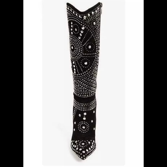 Western black cowgirl Embellished high heel boots - Picture 16 of 16
